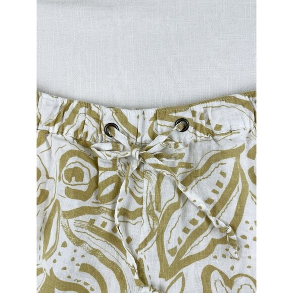 C&C California Womens 100% Linen Shorts Sz‎ M Abstract Print Pull On Vacation - Picture 3 of 8